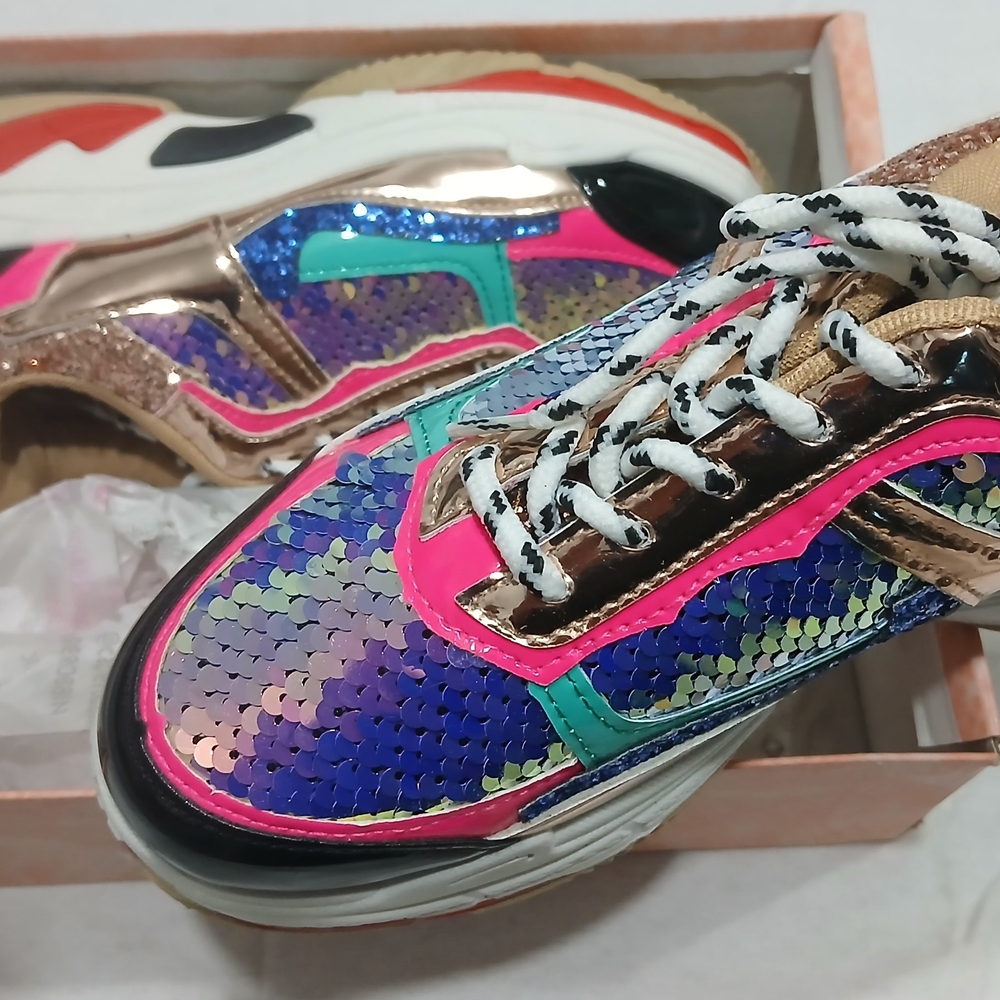 Cape Robbin Multicolor Sequin Sneakers